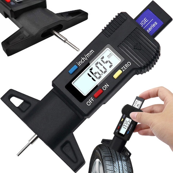 Manometru electronic pentru masurarea anvelopelor, negru