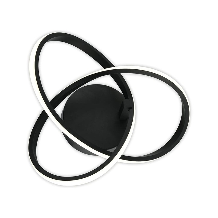 Aplica LED Intrigue, 16W, 1300lm, lumina neutra 4000K, neagra