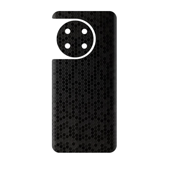 SILKASE bőrfólia OnePlus 11-hez, hexa fekete, telefon hátvédő