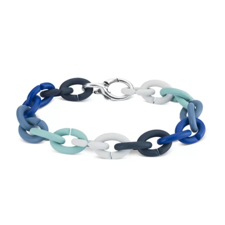 Bratara X Jewellery, mix de albastru, inchizatoare argint, 21 cm