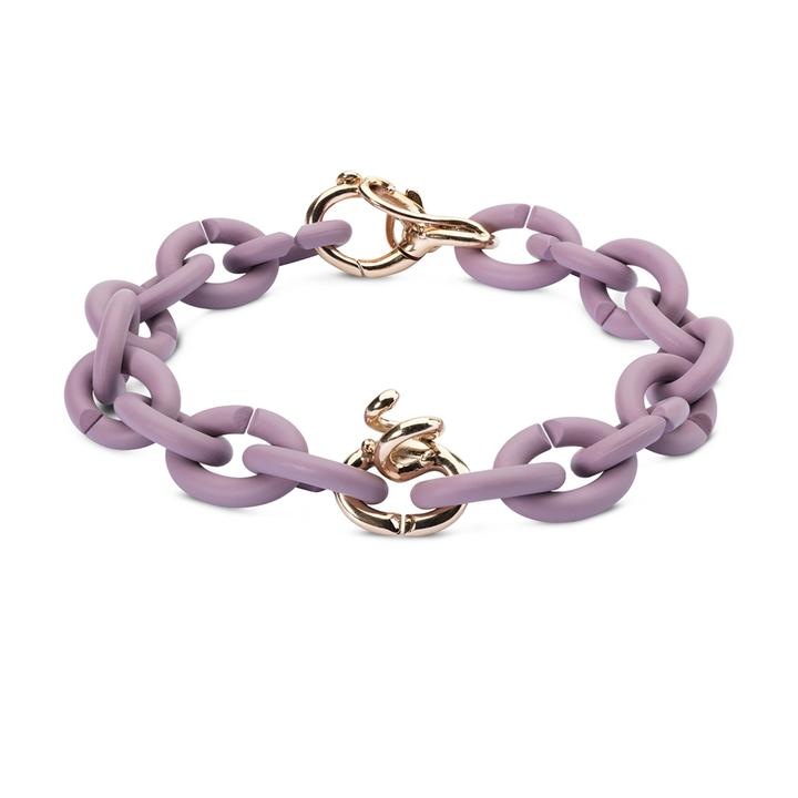 Bratara X Jewellery, violet pastel cu bronz, 21 cm