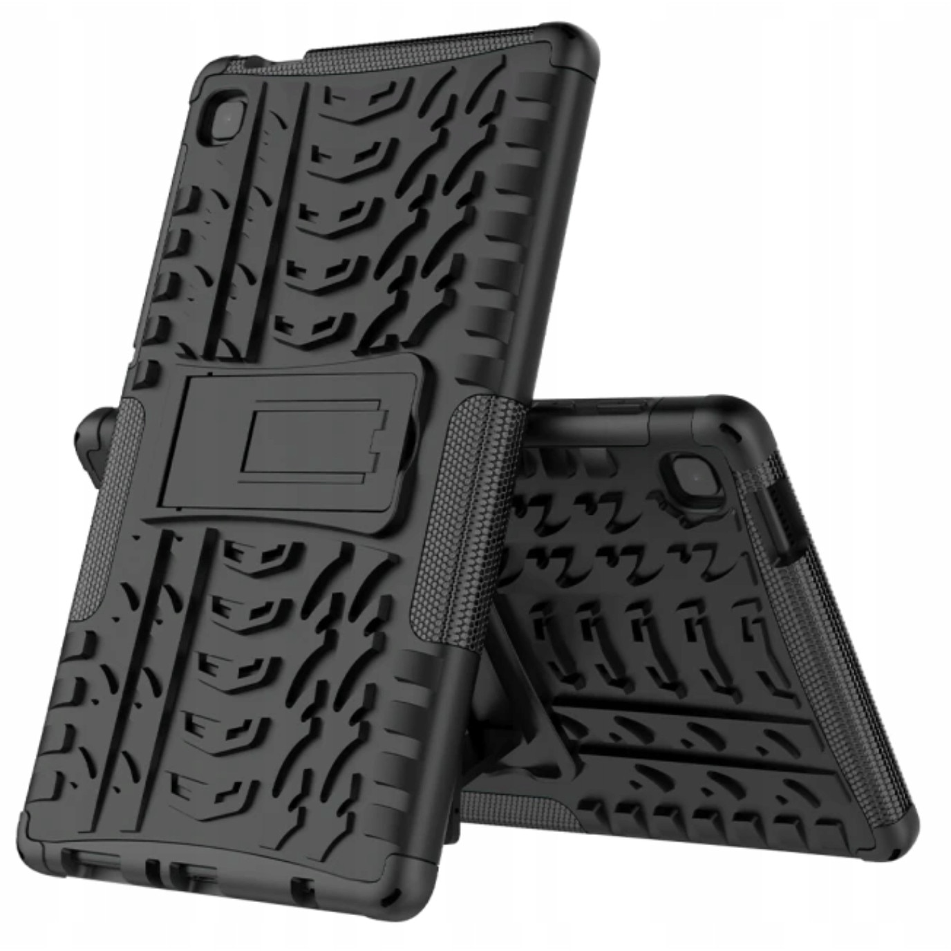 Set husa tableta/folie de protectie/stylus, Silicon/Sticla, Compatibil cu Samsung Galaxy Tab A7 Lite, Negru