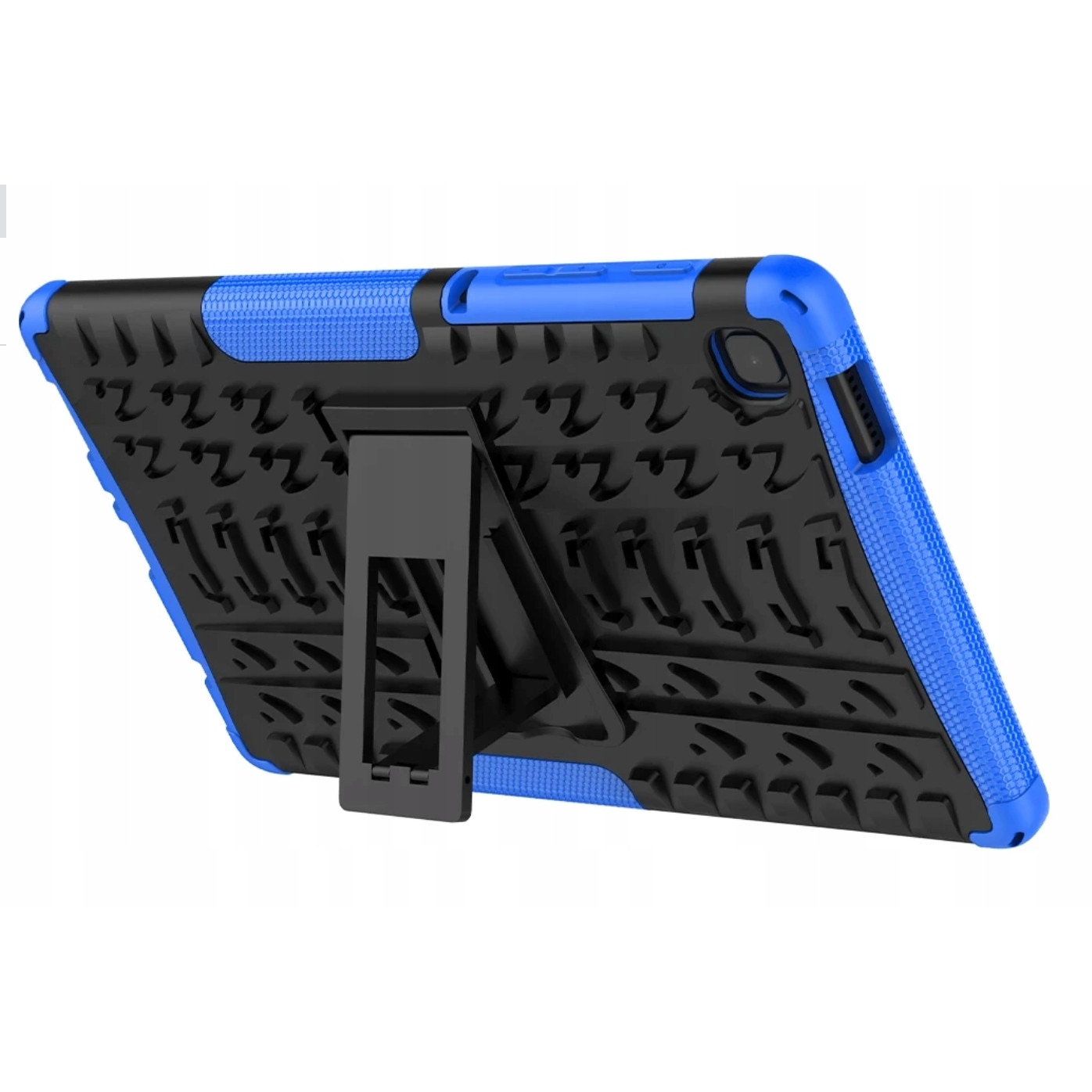 Set husa tableta/folie de protectie/stylus, Silicon/Sticla, Compatibil cu Samsung Galaxy Tab A7 Lite, Albastru/Negru