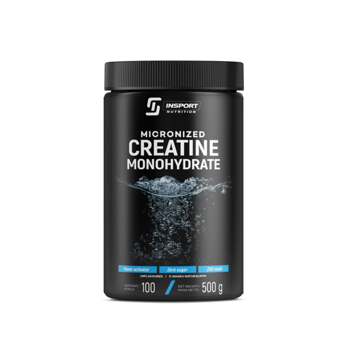 Supliment pre-antrenament, Insport Nutrition, Creatina Monohydrate, Taurina, Vitamina B6, Fara gust, 500g (100 portii)