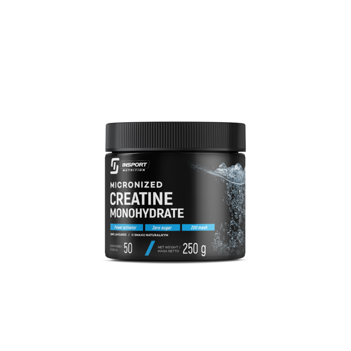 Supliment pre-antrenament, Insport Nutrition, Micronized Creatine Monohydrate, Taurina, Vitamina B6, Fara gust, 250g (50 portii)