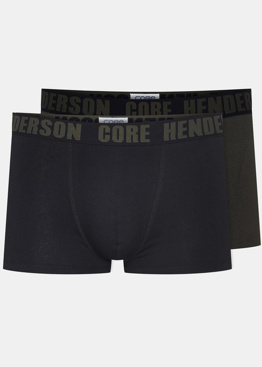Set 2 perechi Pantaloni scurti tip boxeri Henderson BUSH, Negru/Verde, 2XL INTL
