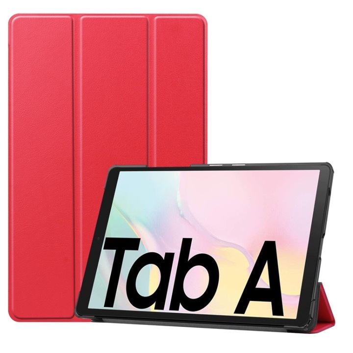 Tablettok, Ökológiai bőr/polikarbonát, Samsung Galaxy Tab A7 készülékkel kompatibilis, piros
