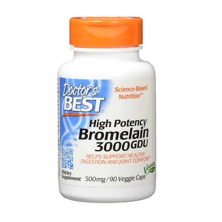 Bromelaina de mare putere 3000 GDU, Doctor's Best, 90 capsule