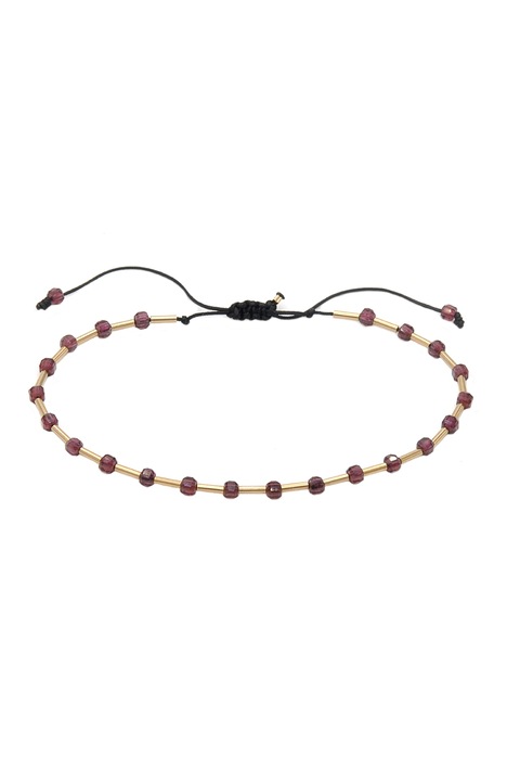 CORINA MARDARI, Bratara ajustabila din aur filat de 14K/20, Auriu, Visiniu