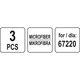 Set 3 rezerve pentru mop cu abur, Lund, Microfibra, Alb