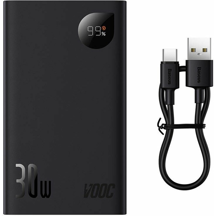 Външна батерия Baseus Adaman 2, 20000mAh, 30W, 3xUSB, USB-C, черен