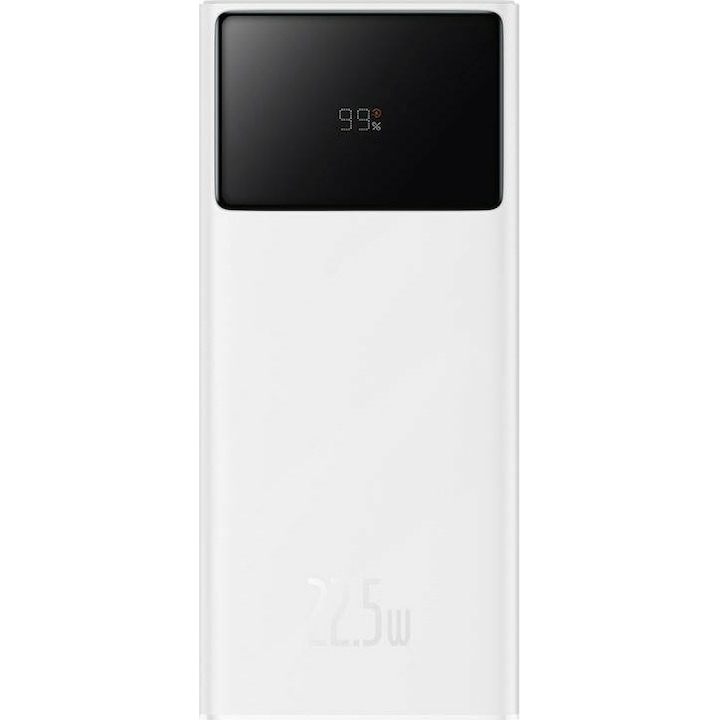 Baseus Star-Lord Powerbank, 30000mAh, USB, USB-C, 22.5W, fehér