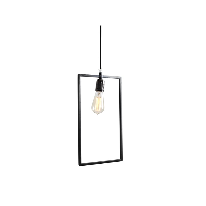 Lampa suspendata, Customform, Metal, 60 W, Negru