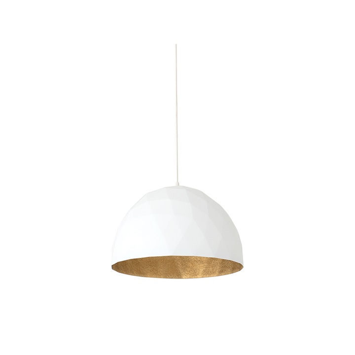 Lampa suspendata, Customform, Otel, 60 W, Auriu/Alb