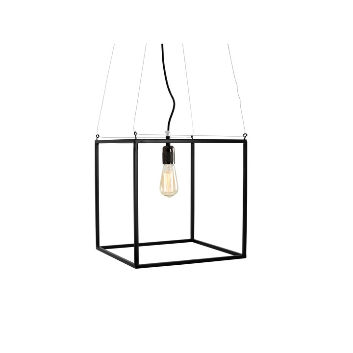 Lampa suspendata, Customform, Metal, 60 W, Negru
