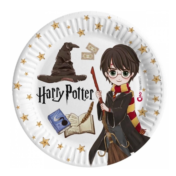 Set 8 farfurii carton Harry Potter 18 cm