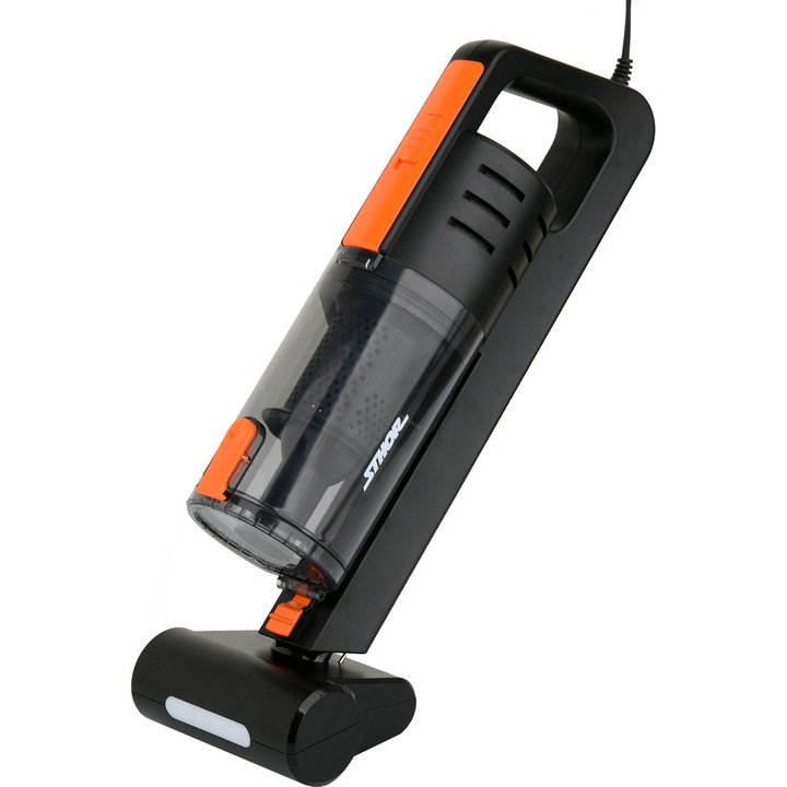 Porzsák nélküli autóporszívó, Sthor, 12 V, 100 W, Fekete/narancs