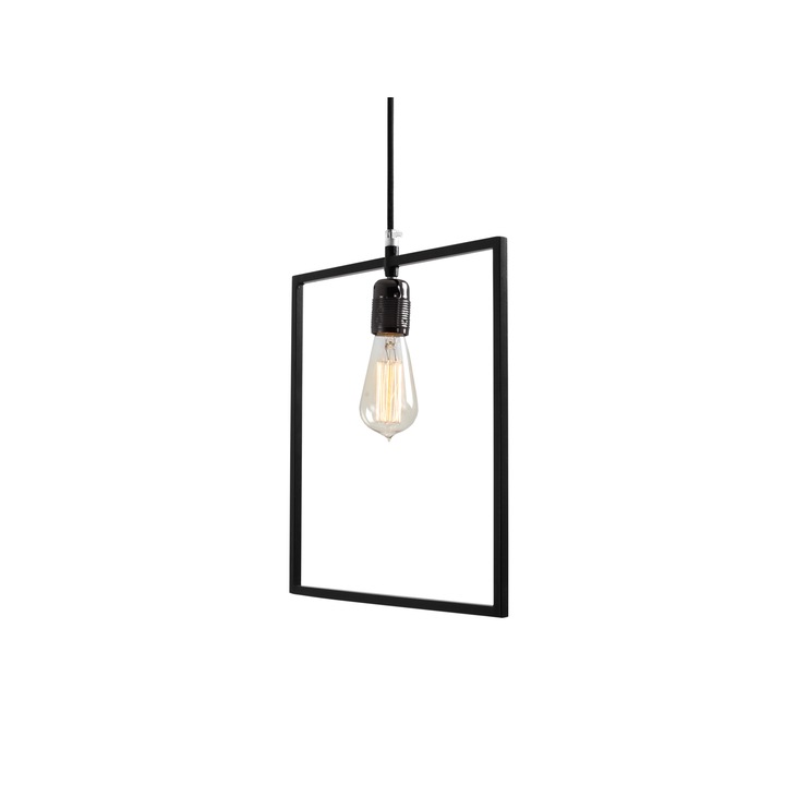 Lampa suspendata, Customform, Metal, 60 W, Negru