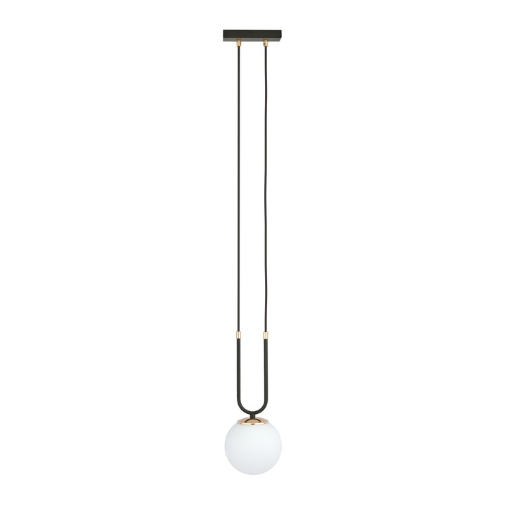 Lampa suspendata moderna EMIBIG GLAM 1 BLACK/OPAL