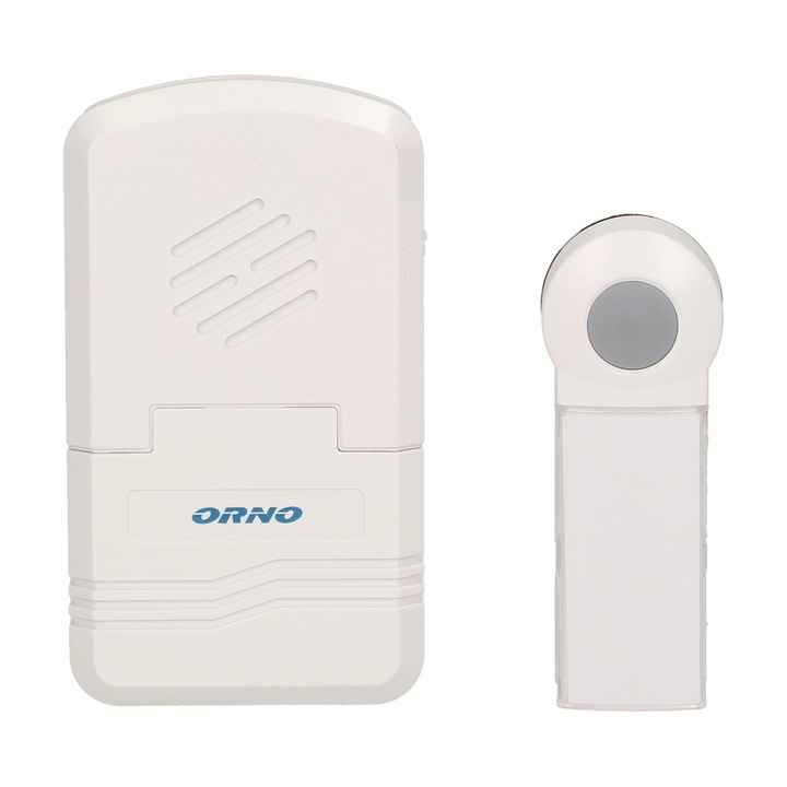 ORNO DISCO DC vezeték nélküli csengő OR-DB-KH-122, automatikus csatlakozás, IP44, 1 hang, 60-80 dB, 70 m, fehér