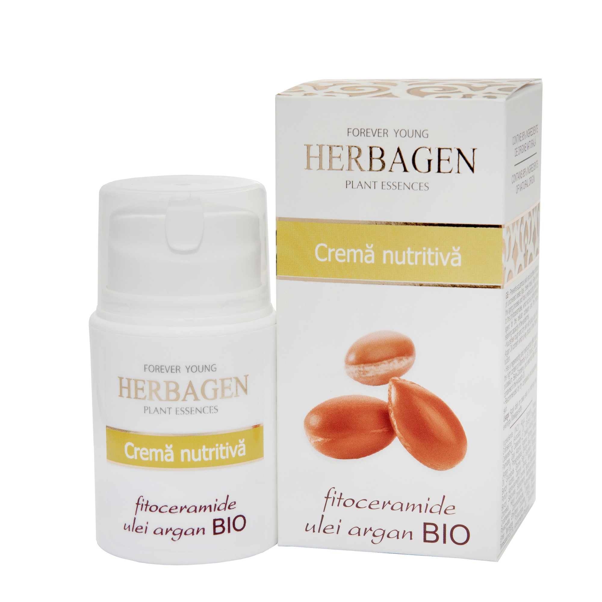 Crema nutritiva cu fitoceramide si ulei de argan BIO, HERBAGEN, 50 gr