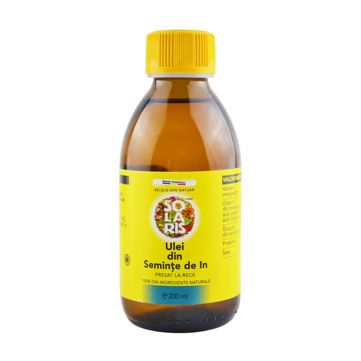 Ulei din Seminte de In presat la rece, 200ml, Solaris Plant
