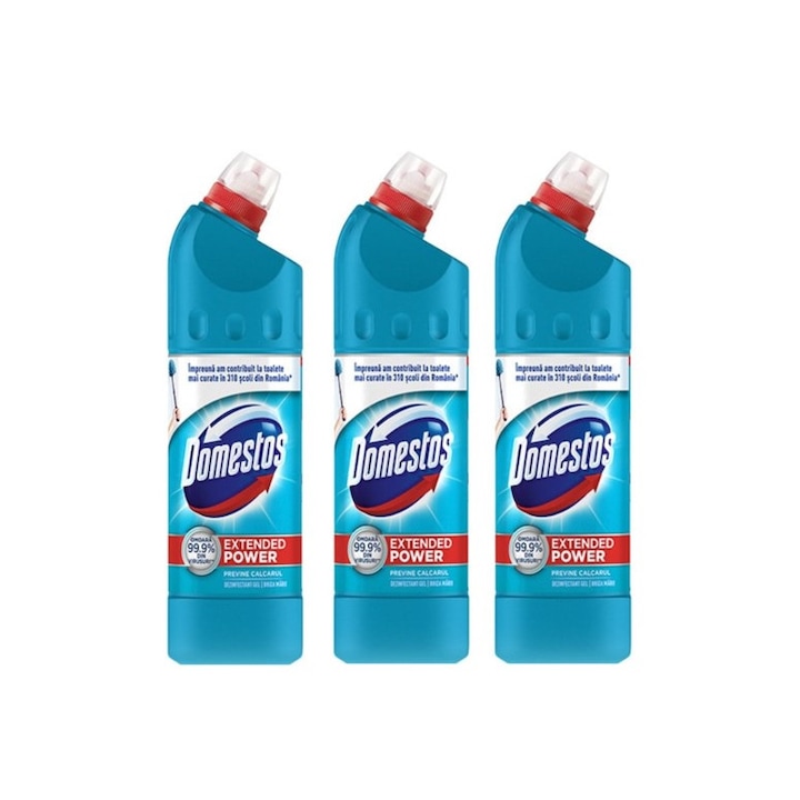 Pachet 3 x Dezinfectant, inalbitor, Domestos Atlantic, 750 ml