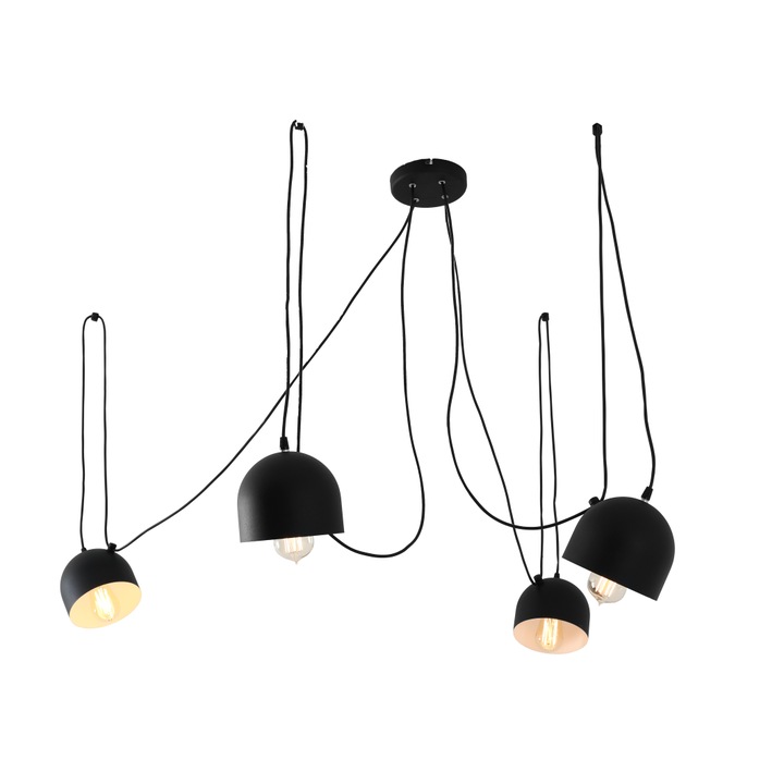 Lampa suspendata, Customform, Metal, 60 W, Negru