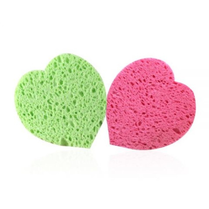 Set 2 burete pentru fata, Global Fashion, forma inima, Multicolor