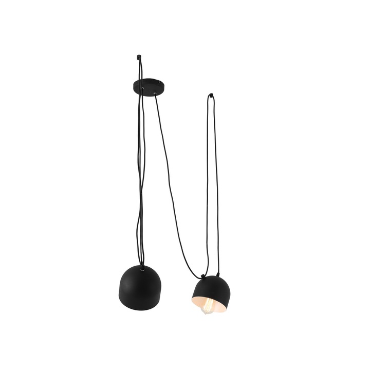 Lampa suspendata, Customform, Metal, 60 W, Negru