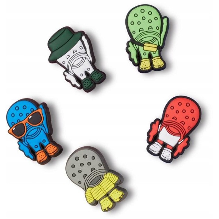 Accesoriu Jibbitz, Crocs, Outfit,5 bucati, Multicolor