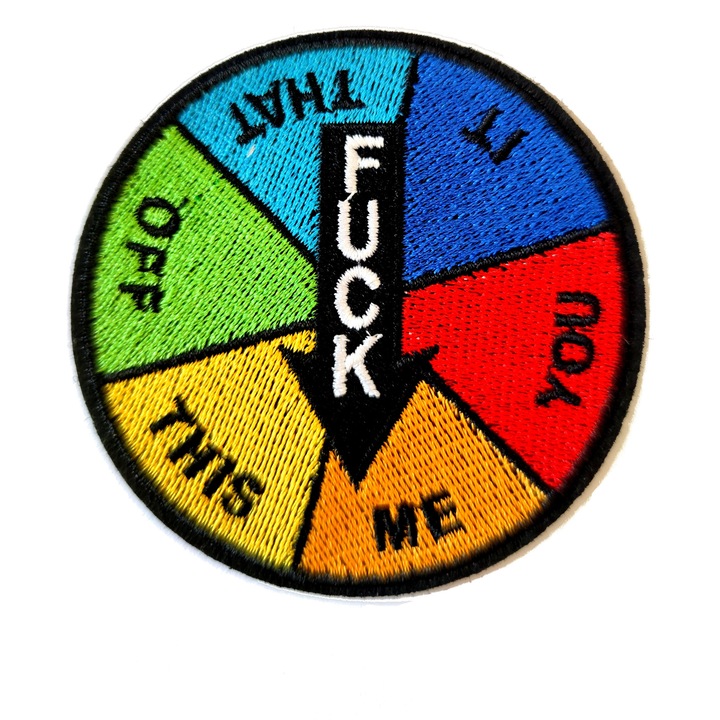 Petic textil brodat Obscen, That, This, Off, You and Me 7.5 cm