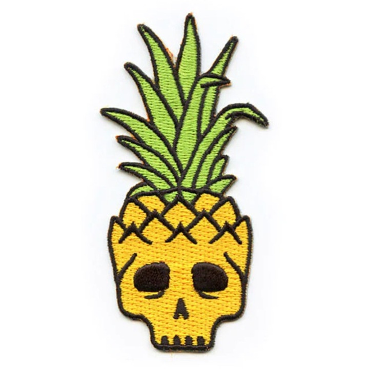 Petic textil brodat Gangsta Pineapple 6x3.3 cm