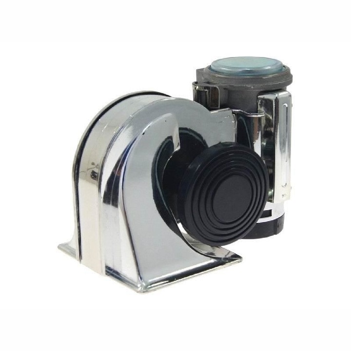 Claxon 12V, tip melc, cu compresor, 139dB, crom, 58138 Carmotion