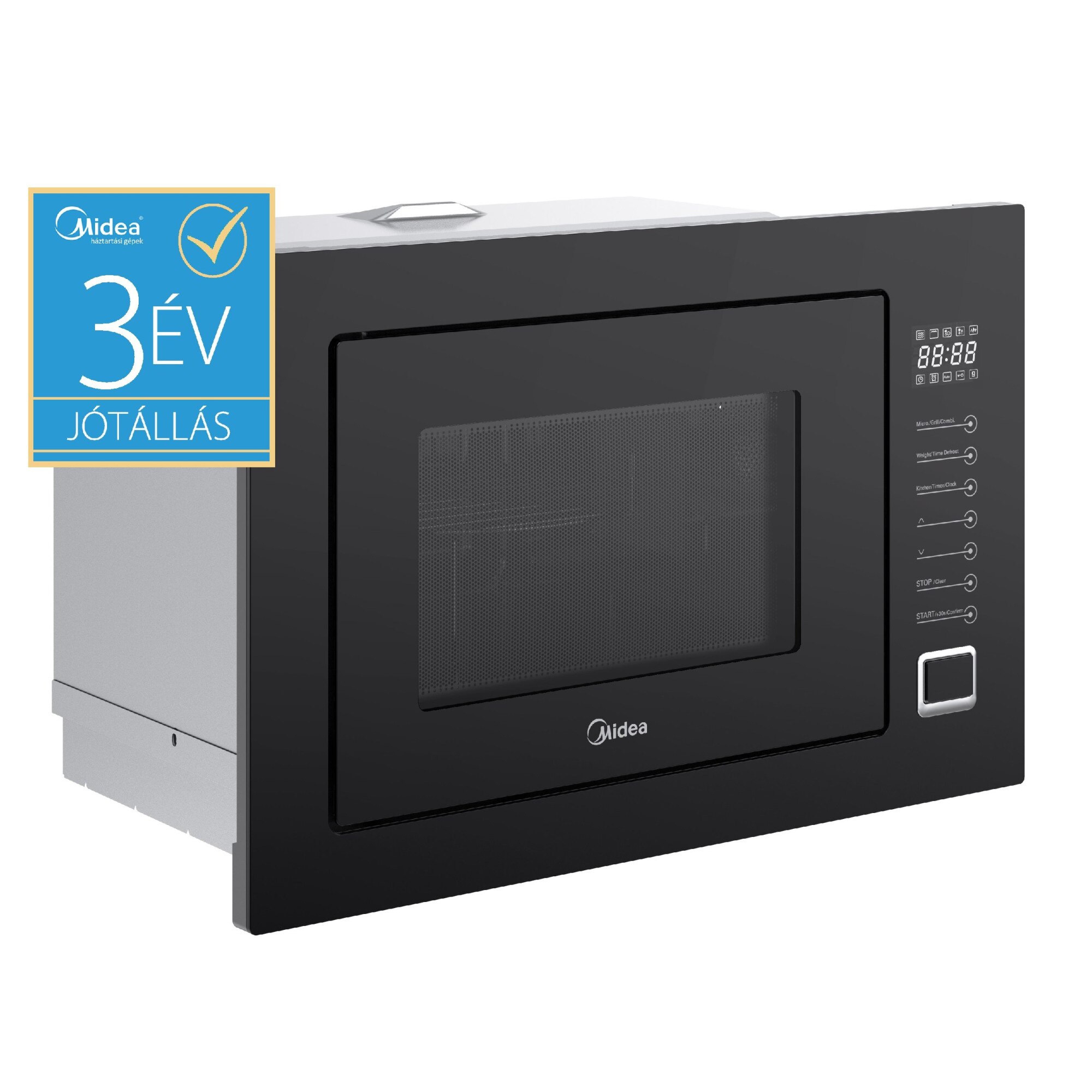 Midea TG925B8D beépíthető mikrohullámú sütő, 25 L, 900 W, 5 fokozat ...