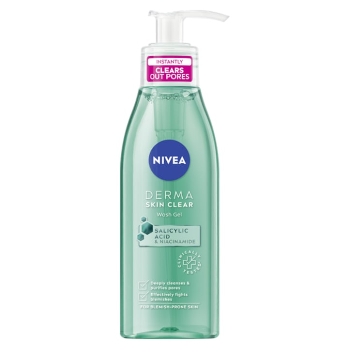 Почистващ гел NIVEA Derma Skin Clear, 150 мл