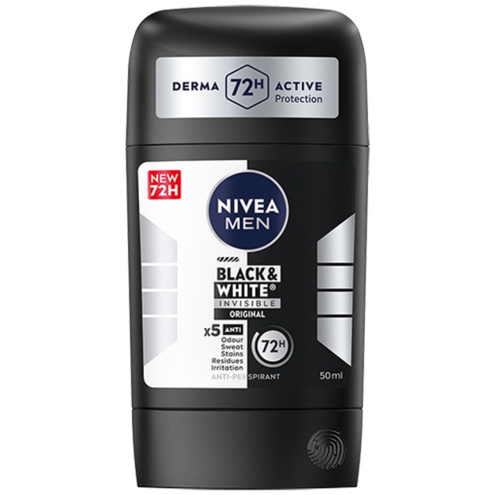 Дезодорант стик Nivea B&W Power, За мъже, 50 мл