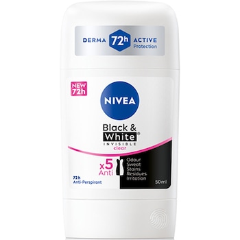 Deodorant stick NIVEA Black&White Clear pentru femei, 50 ml