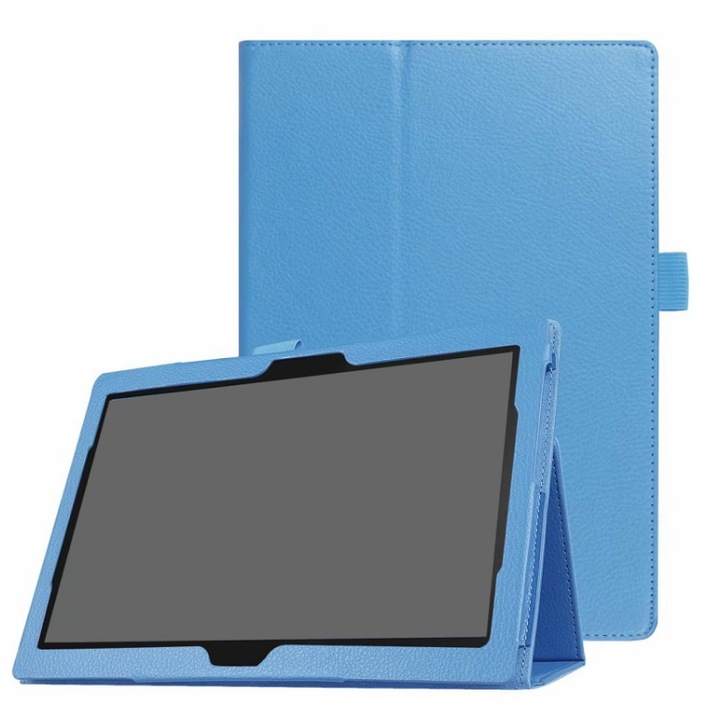 Husa compatibila Lenovo M10 Plus, Etui, Piele/Policarbonat, Albastru
