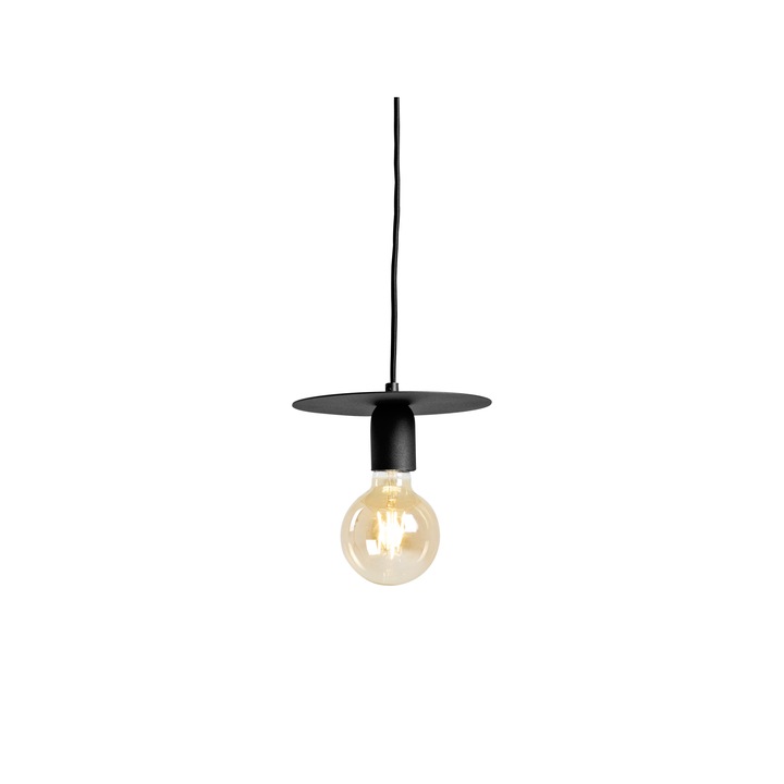 Lampa suspendata, Customform, Metal, 60 W, Negru