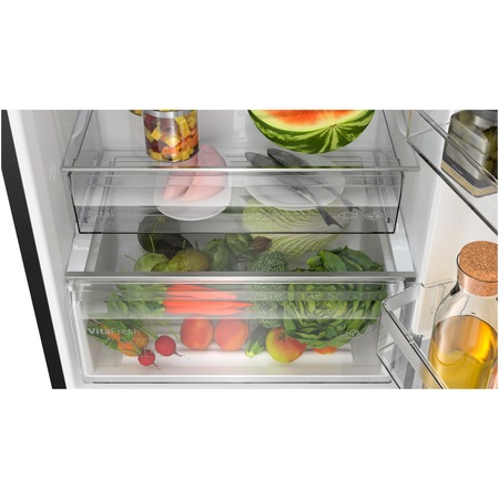 Combina frigorifica Bosch KGN49VXDT, 440 l, NoFrost,Clasa D, H 203 cm, Black Inox AntiAmprenta