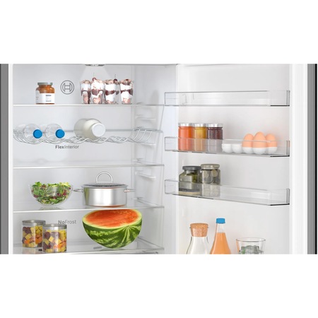 Combina frigorifica Bosch KGN49VXDT, 440 l, NoFrost,Clasa D, H 203 cm, Black Inox AntiAmprenta