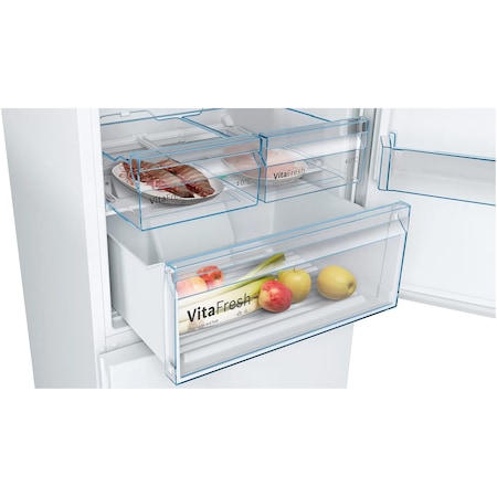 Combina frigorifica Bosch KGN49XWEA, 438 l, NoFrost, Clasa E, H 203 cm, Alb