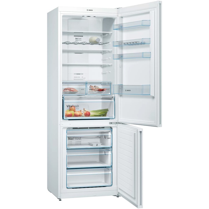 Хладилник Bosch KGN49XWEA, 438 л, NoFrost, Клас Е, В 203 см, Бял