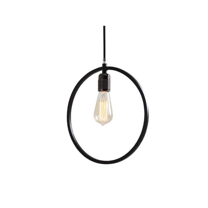 Lampa suspendata, Customform, Metal, 60 W, Negru