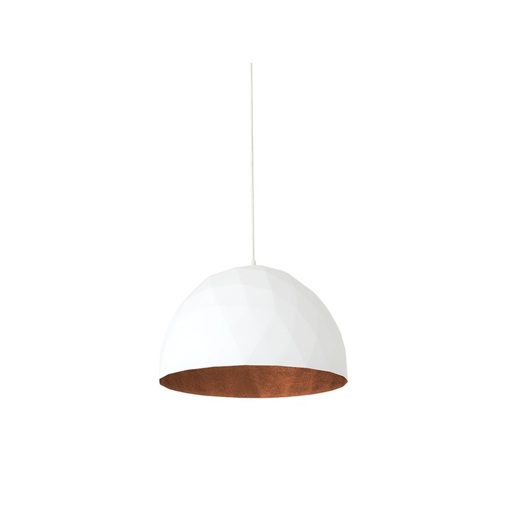 Lampa suspendata, Customform, Compozit, 60 W, Alb