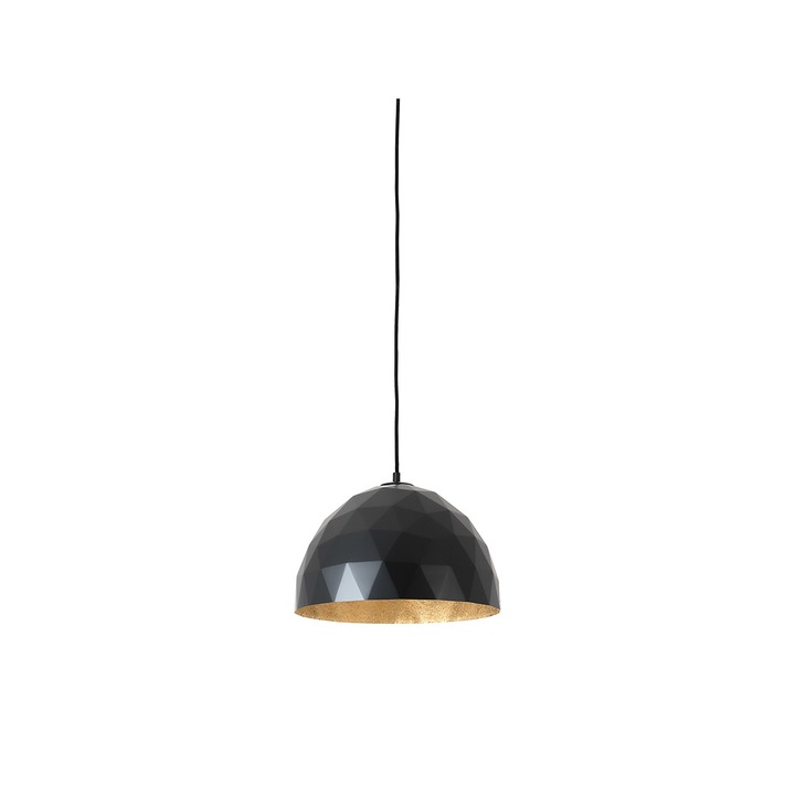 Lampa suspendata, Customform, Compozit, 60 W, Negru/Auriu