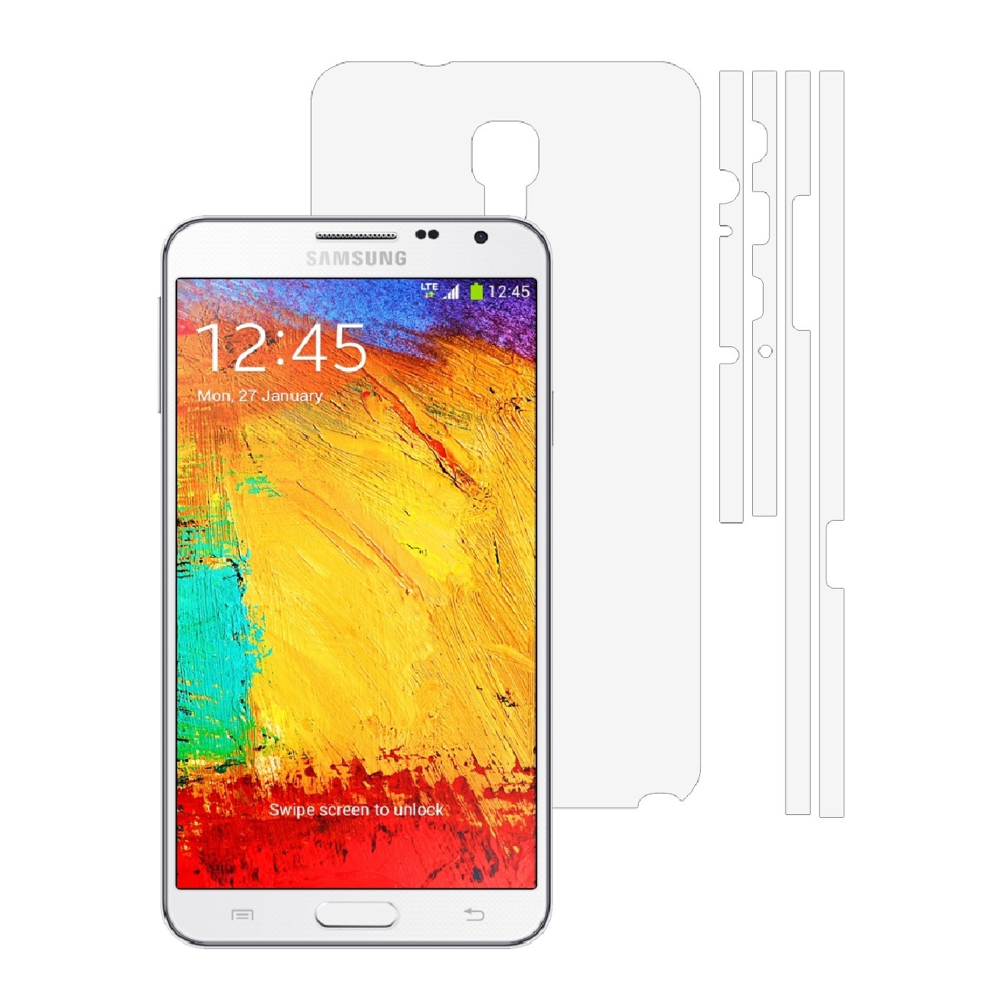 Folie Protectie Invisible Skinz Ultra-Clear HD, Husa Transparenta de tip Skin Adeziv pentru Carcasa si Laterale, dedicata Samsung Galaxy Note 3 Neo