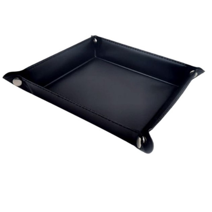 Поставка за монети, ключове, телефон, портфейл, часовници, очила, сгъваема, PVC, черна, 13x13x2 см, M Deco