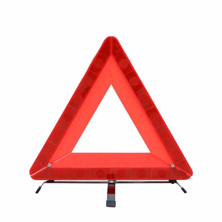 Светлоотразителен триъгълник за кола, 42x39 см, червен